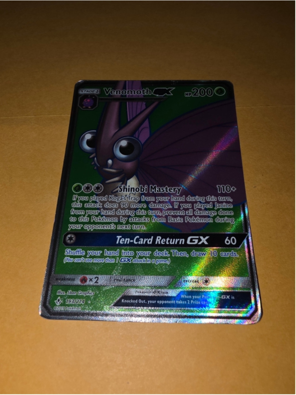 Pokémon Venomoth GX 12/214 Unbroken Bonds Ultra Rare Holo 2019